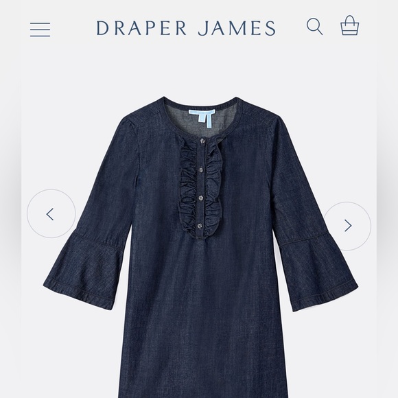 Draper James Chambray Ruffle Shift Dress. - Picture 2 of 3